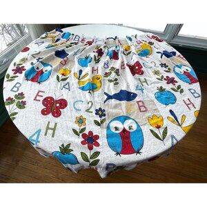 Vintage 70s nursery curtains, children bedroom, retro kitsch pleated panels